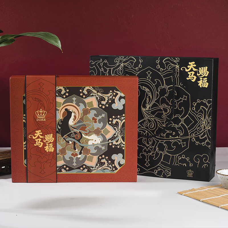 DUKE公爵2026马踏祥云套装红色2气氛款铱金笔钢笔墨水笔自用书写送人自用书写顺滑可用墨囊 天马赐福（敦煌酒红）