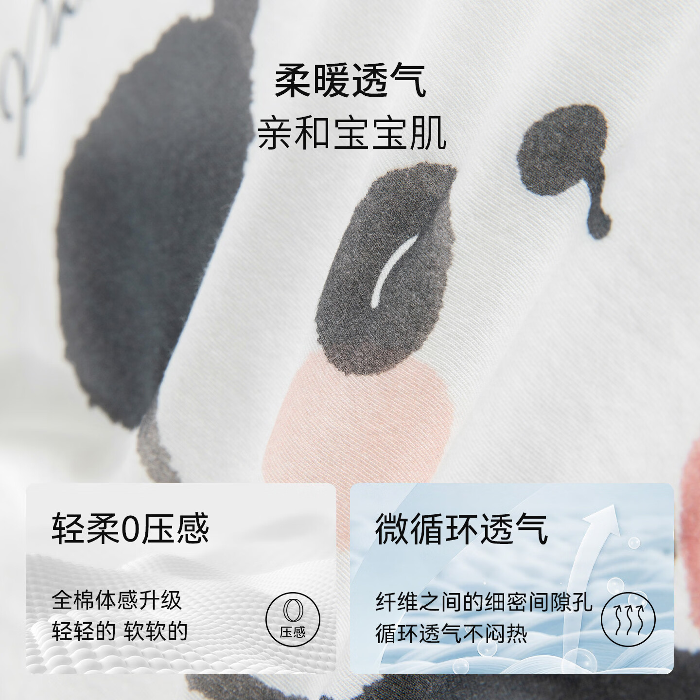 欢喜小熊 童装儿童短袖t恤纯棉上衣宝宝夏装新款女宝卡通纯棉T恤舒适透气 棉汗布熊滚滚短袖印花T恤 90 (建议18-24月身高80-90cm)