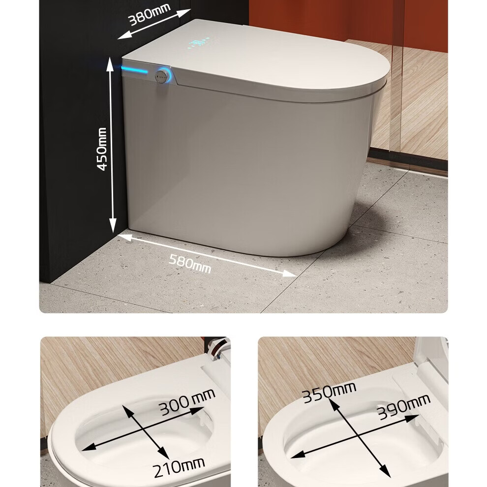 TOTO短款智能马桶虹吸即热式小户型58cm长全自动无水压限制坐便器 TOTO【顶配版】语音控制 内置泡沫盾 其他坑距【送货上门免费安装】