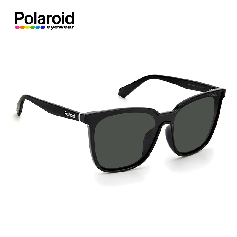 Polaroid偏光太阳镜方框墨镜男女款显脸小驾驶开车防紫外线6163 PLD6154 黑框黑色片08A