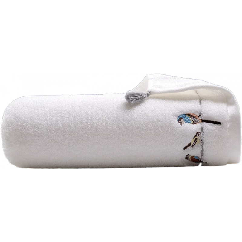 孚日（SUNVIM ）長絨棉毛巾柔軟吸水國風刺繡面巾 陶然亭毛巾裝_白 1條