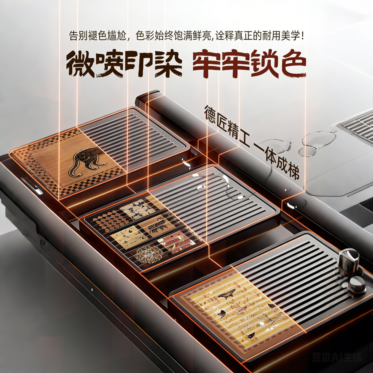 沂居家用折叠中古风梯子复古小梯子室内便携人字梯防滑加厚 复古氛围黑色二步梯【微喷印花耐磨不褪色】登高装饰