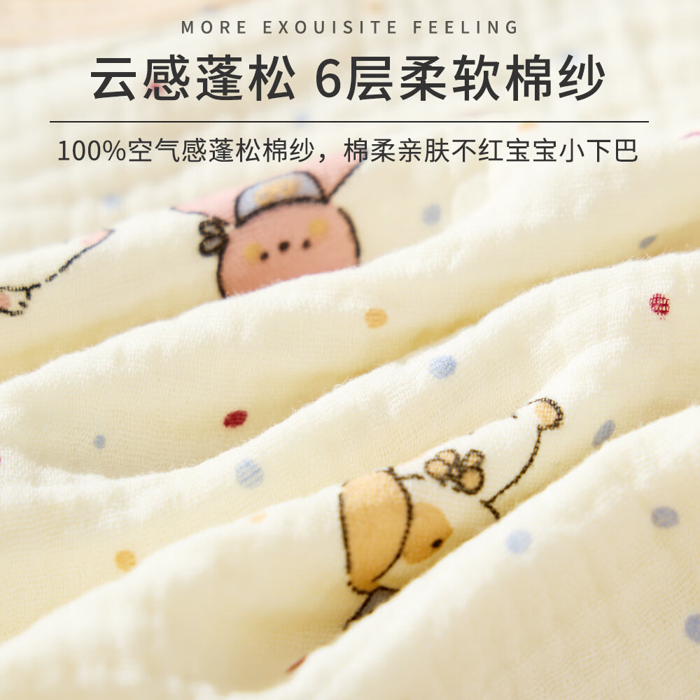 班杰威尔（Banjvall）婴儿罩衣式大围嘴6层纯棉纱布围兜口水巾防吐奶洗脸刷牙防湿衣 3个装(一色一个) 均码(适用5个月-5岁)