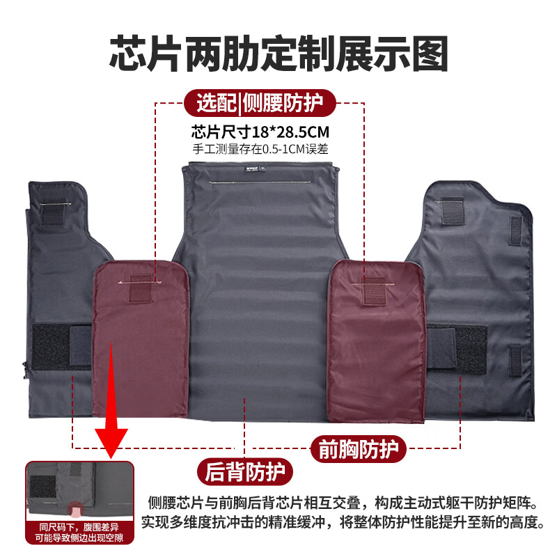 高甲防护防刺服马甲战术背心隐蔽式防割防砍软质柔性软猬甲锁子甲全身防护 2XL码防刺绗棉马甲【加装两肋定制】 远销全球170多个国家地区