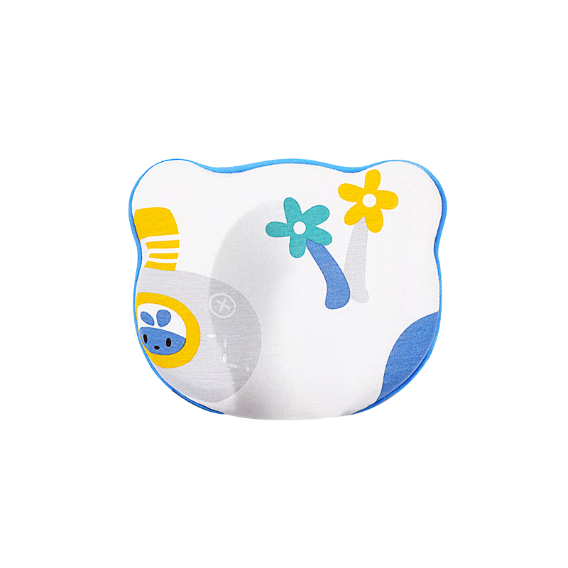 七彩博士抱睡定型枕新生儿手臂枕0-1岁宝宝放偏头防睡凸婴儿安抚哄睡神器 【硅胶芯】纯棉 海洋蓝