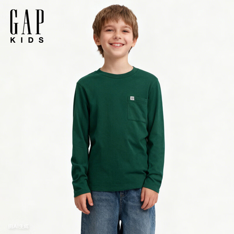 ���Gap��ͯ2025�＾�¿�logo֯�괿�޿ڴ�����T����ͯװ���� ��ɫ 110 /60(4-5��)