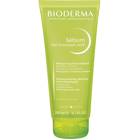 贝德玛（BIODERMA）水杨酸洁面啫喱控油清痘200ml油皮洗面奶APG表活