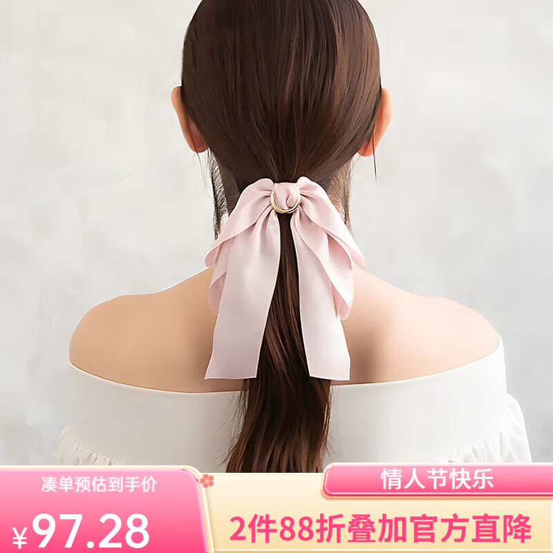 osewaya發(fā)扣蝴蝶結(jié)布藝發(fā)繩扎發(fā)圈低馬尾扣輕奢發(fā)飾固定大號頭飾 PK