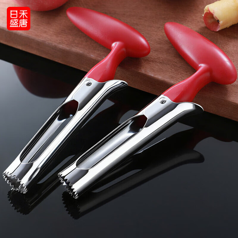 日禾盛唐不锈钢去梨核器苹果梨子雪梨挖取去梨芯烤梨去核水果去芯器家用 【红色】1个
