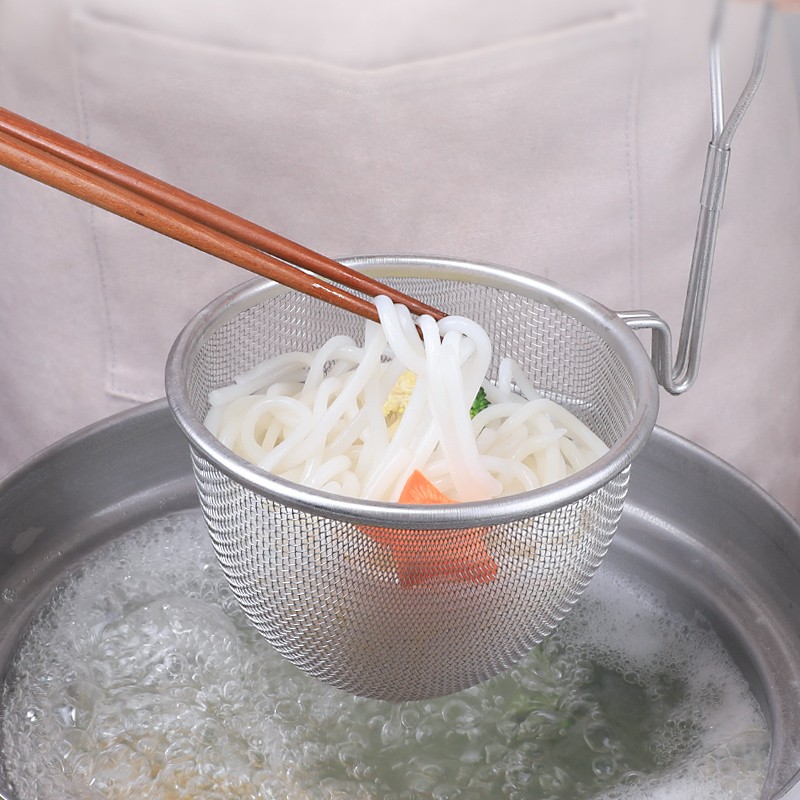 KOKUBO日本不锈钢过滤网漏勺豆浆过滤网细网面粉筛榨果汁机隔渣网兜捞勺 银色直径约10cm