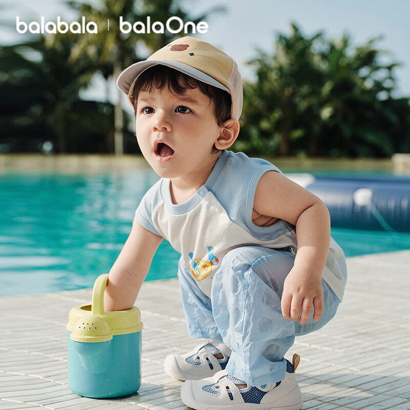 巴拉巴拉宝宝T恤无袖背心女童男童婴儿衣服2026新款夏装儿童上衣纯棉柔软