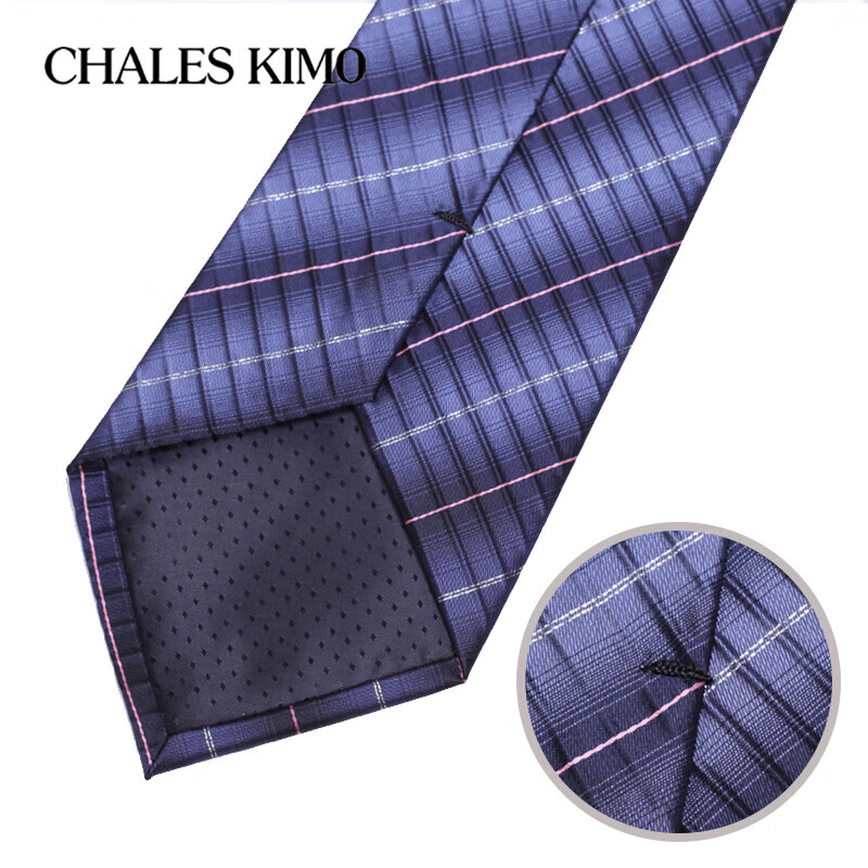 CHALES KIMO领带男10cm宽版正装商务拉链款纯色送父亲加宽超大号免打结婚高档 H196-(宽10cm） 拉链免打款