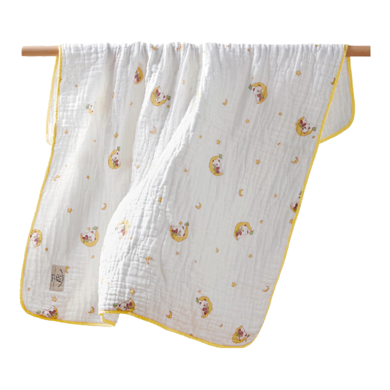 全棉時代紗布浴巾嬰兒浴巾寶寶新生兒童浴巾純棉超柔親膚吸水洗澡巾大毛巾 【經(jīng)典款 六層柔紗】快樂熊貓 95*95cm 