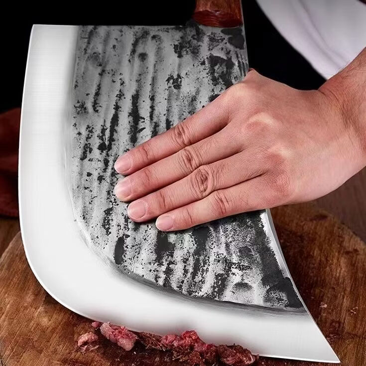 砍骨刀商用斩骨刀剁骨刀手工锻打屠夫专用斩骨刀老式砍骨头刀锋利 约3.5斤-【虎头斩骨刀-商用卖猪肉】