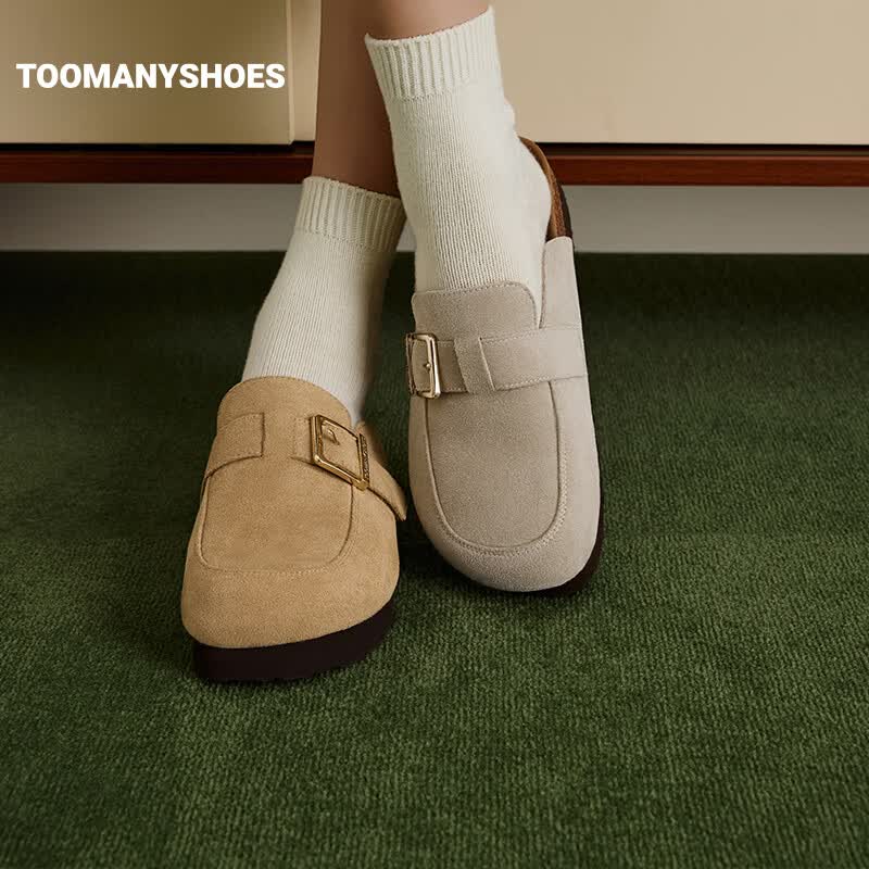 TOOMANYSHOES新款女鞋松弛表达厚底增高勃肯鞋休闲舒适软木鞋 卡其色 40