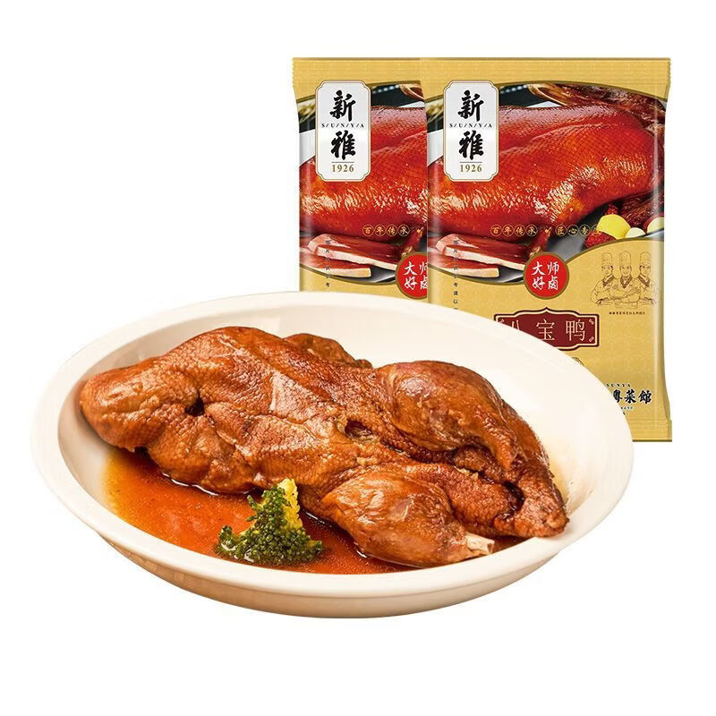 新雅八寶鴨800g上海特產(chǎn)鹵味熟食加熱即食冷盤(pán)下酒菜快手菜 【】八寶鴨800g2袋