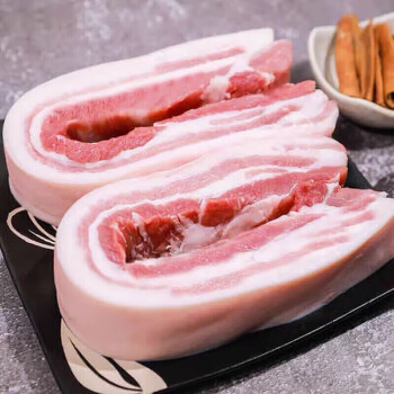 邻荣 8斤原切带皮五花肉中段肥瘦相间新鲜速冻年货正宗猪肉 8斤带皮五花肉