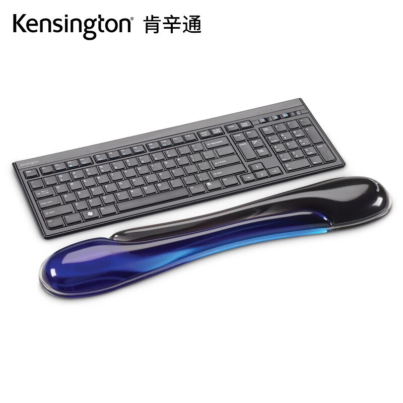 肯辛通护腕鼠标垫 舒适人体工学鼠标垫护腕托家用办公游戏 K62397蓝黑 键盘腕垫