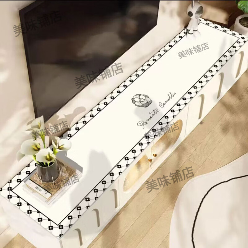 新货免洗防油酒柜电视柜垫子茶几防烫餐边柜入户鞋柜长方形桌垫防 一生一世 0*80默认小圆角