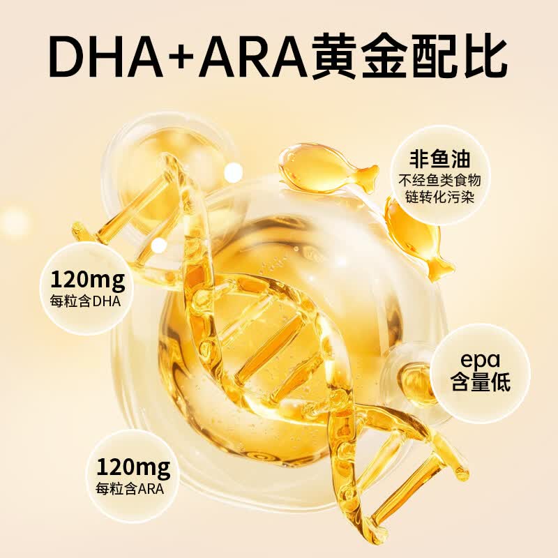 哆伴成长帝斯曼金标DHA藻油+ARA凝胶糖果120mg 60粒*1瓶
