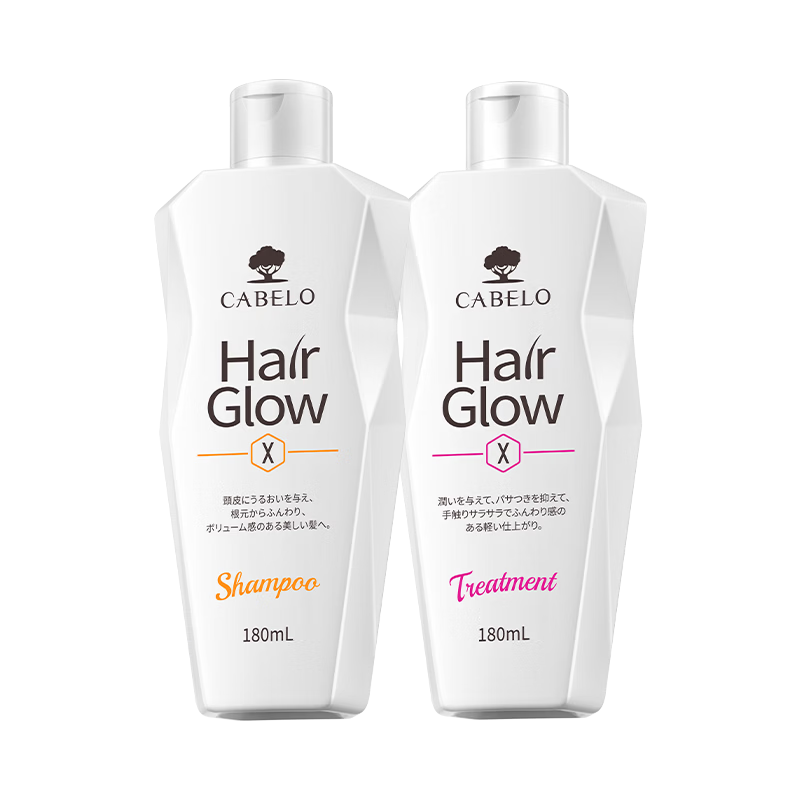 卡蓓诺（CABELO）丰盈润养防脱洗发水180ml强韧防脱夜间修护护发素【日本进口】 【润养防脱】丰盈保湿 洗发护发组合 180ml+180ml