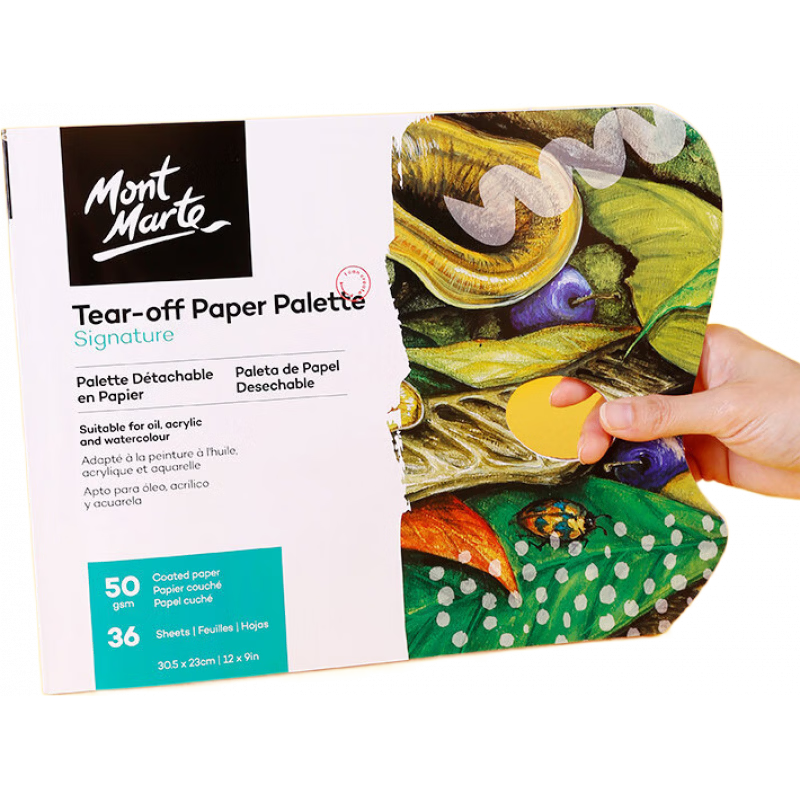 蒙瑪特(Mont Marte)可撕調(diào)色盤(pán)36頁(yè)油畫(huà)水粉丙烯免洗紙質(zhì)調(diào)色本大號(hào)硬面美術(shù)生專用 3本_調(diào)色本