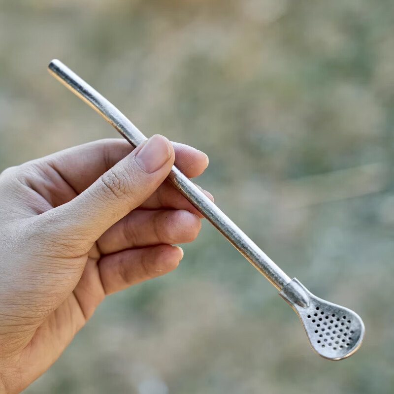 纯钛吸管勺子水杯奶茶搅拌过滤一体两用环保金属钛合金非一次性 纯钛【吸管勺】1支 送刷袋