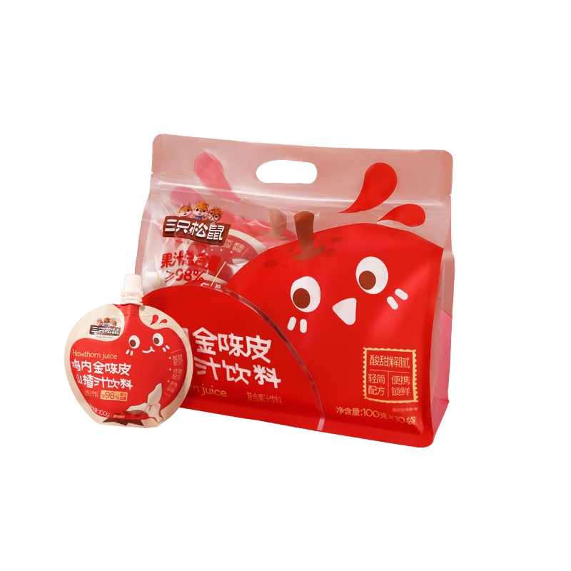 三只松鼠生活馆 益生元金银花雪梨汁苹果鸡内金陈皮山楂柚子果汁礼盒饮料 【买一送一】鸡内金陈皮山楂汁1L
