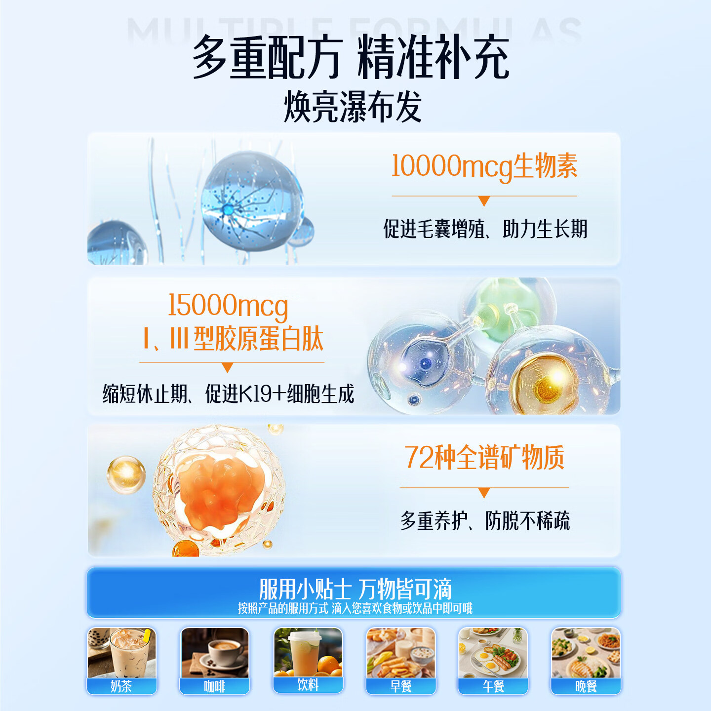 trace生物素10000mcg滴剂护发维生素b族女士复配胶原蛋白养肤护甲营养 59ml*1瓶