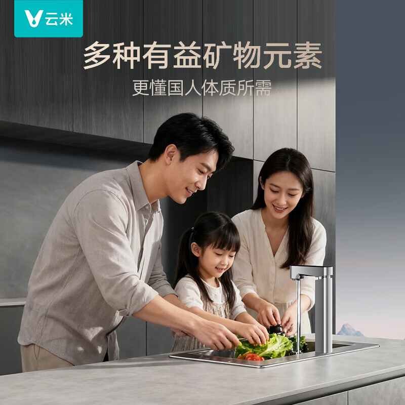 云米（VIOMI）家用净水机小京龙2净矿净水器双水直饮1200G6年反渗透RO膜矿物质 0阻垢剂 厨下式净饮机MR12102-A 小京龙2净矿1200G+Master2S管线机两件套