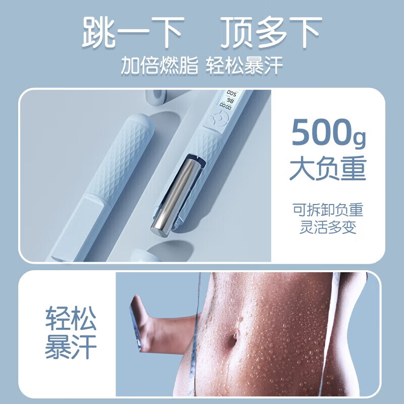 煦凛德国无绳跳绳减肥专用计数负重暴瘦成年人男女士儿童大球 【纽扣电池款】65mm无绳大球/黑