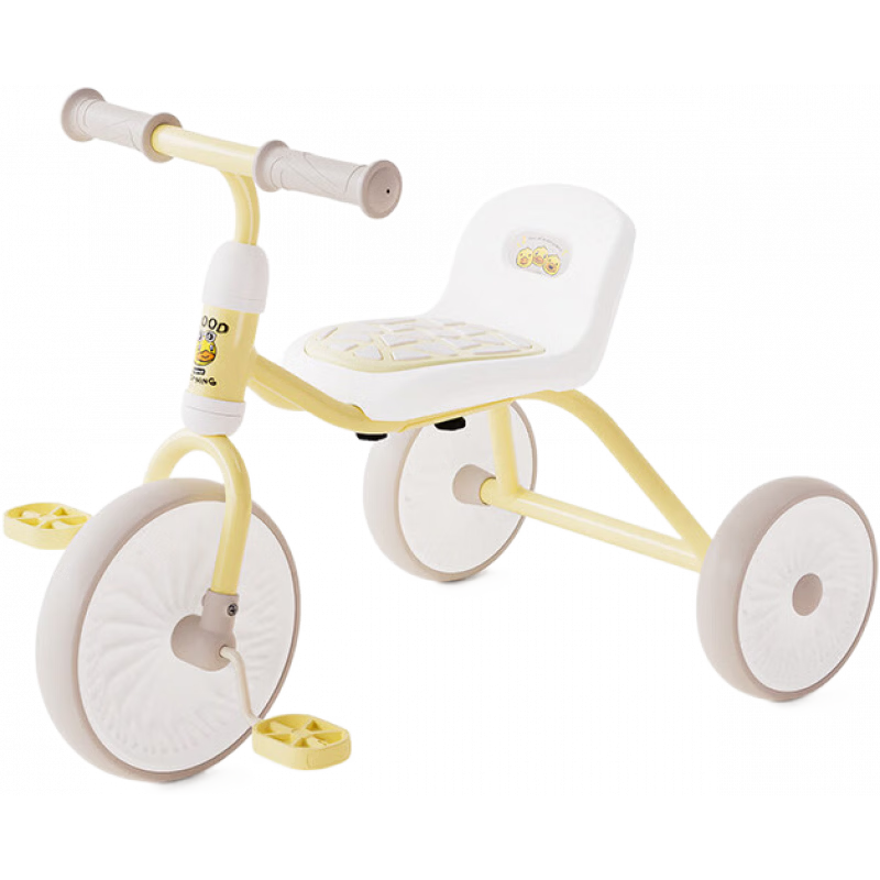 樂的小黃鴨兒童三輪車腳踏車童車溜娃神器2-6歲寶寶腳蹬自行車 1030小白鴨靜音輪+可調(diào)節(jié)座椅+防側(cè)翻