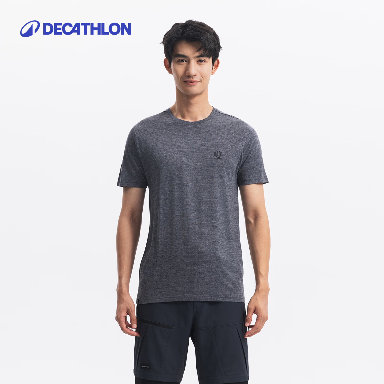 迪卡侬美利奴羊毛t恤男户外徒步速干运动上衣短袖春夏女-5767235