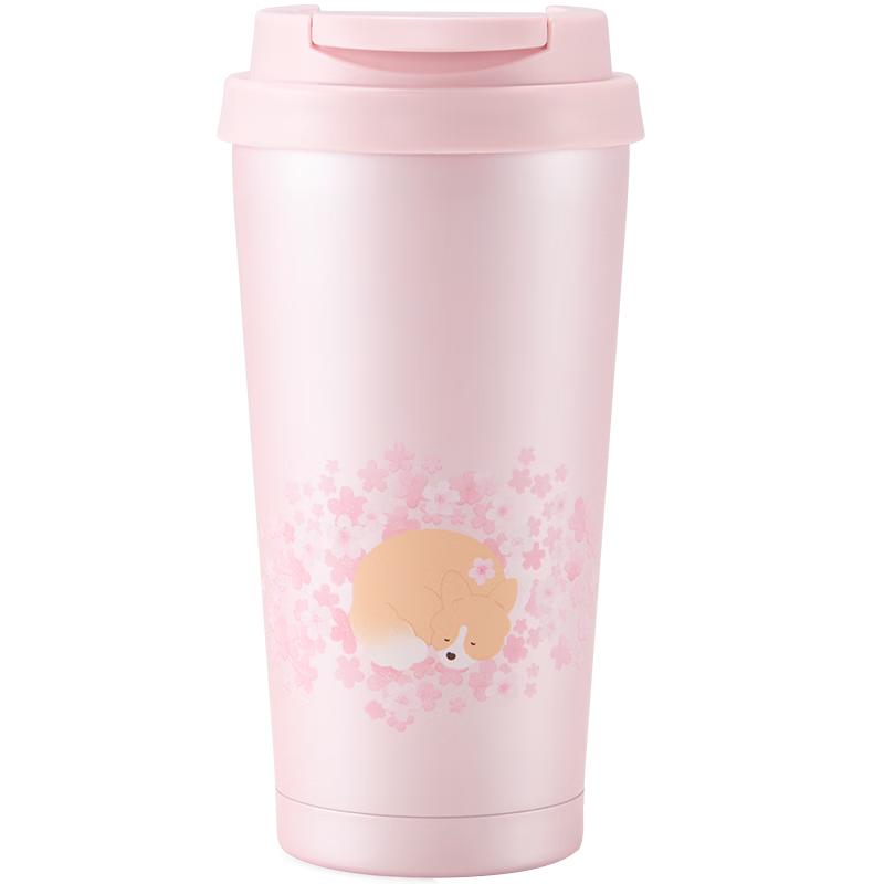 星巴克（Starbucks）春樱萌宠不锈钢随行杯500ml咖啡泡茶水杯子办公居家生日礼物男女
