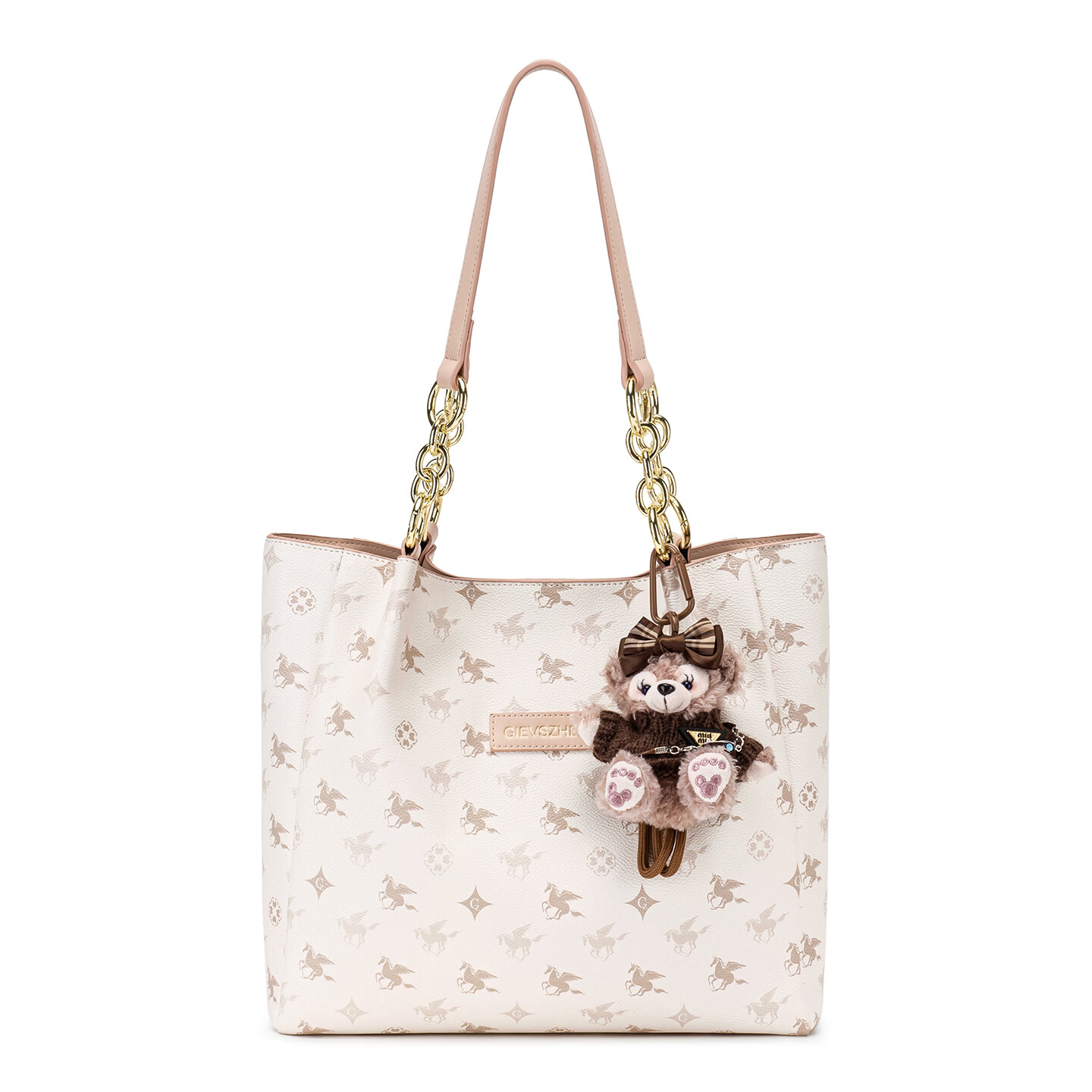 纪诗哲（GIEVSZHE）品牌女包2026年新款轻奢侈女士包包女款情人节生日礼物送女友 米白色【2026年新款】配挂件 礼盒装