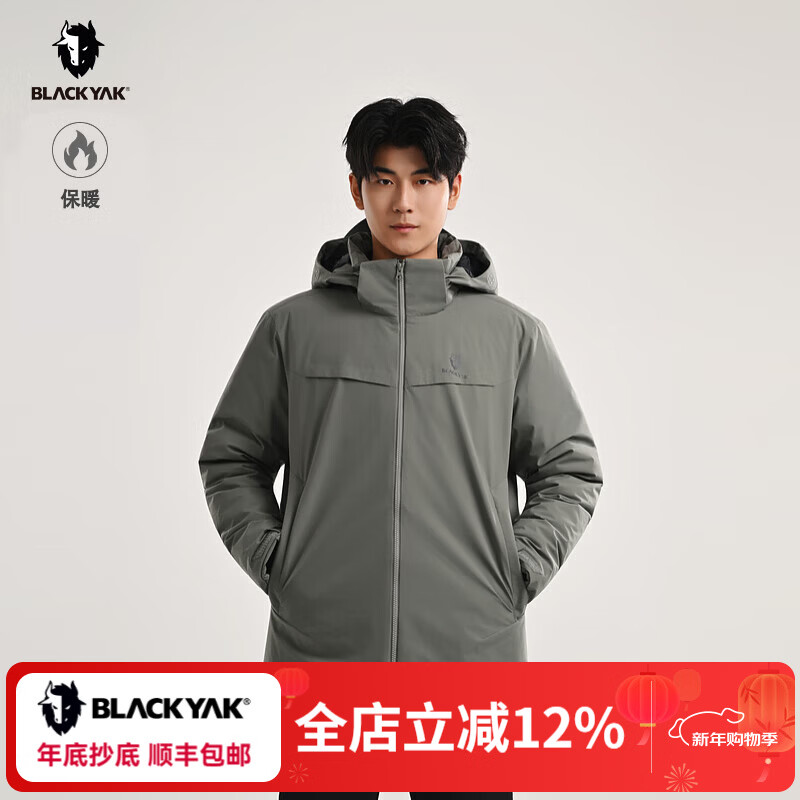 BLACKYAK布来亚克2025冬新款防水鹅绒羽绒服男上衣外套蓬松度655 军绿色 XL 180/96A