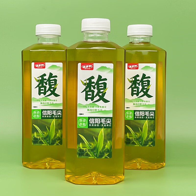 百多利信阳毛尖茶饮料900ml*12瓶原茶萃取毛尖清新茶香馥芬原味茶饮料 信阳毛尖原味茶饮料900ml*12瓶