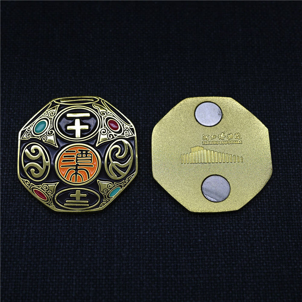 无错金骰冰箱贴河北博物院文创礼品国宝博物院 金色