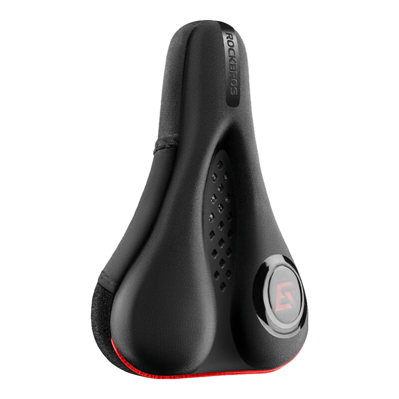 洛克兄弟 自行車坐墊套硅膠加厚加寬座墊山地車座套騎行裝備配件 慢回彈記憶棉 一體尾燈款  大號(hào)