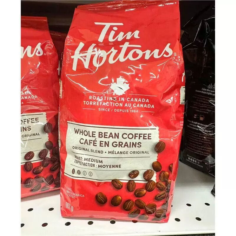Tim HortonsTim Hortons加拿直邮34周送达原味咖啡豆中焙Arabica原豆907 907g