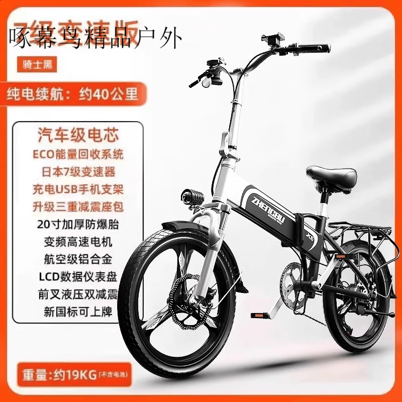 正步（ZB）折叠电动自行车助力代步车成人电瓶车小型新国标便携电动车男 汽车级锂电芯/纯电约40公里 48V 10AH