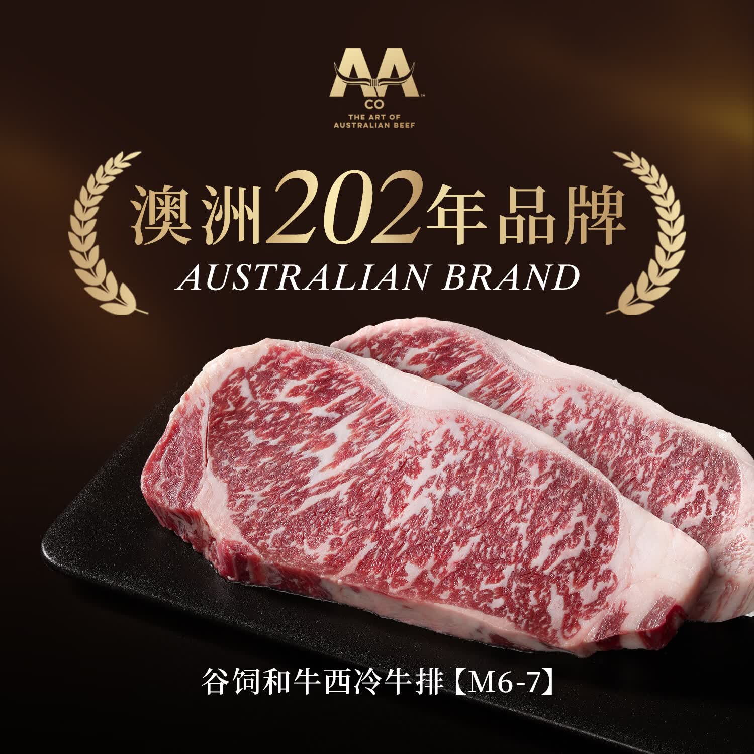 AACO澳洲进口M6-7谷饲和牛原切西冷雪花牛排生鲜食材新鲜烧烤烤肉 西冷500g/2-3片