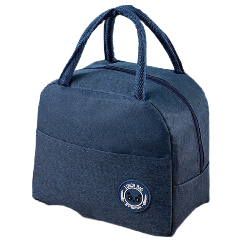 保温包便当包妈咪包手提袋上班族学生带饭便捷加厚铝箔旅行包 便当包-藏青-1个装 保温便当包