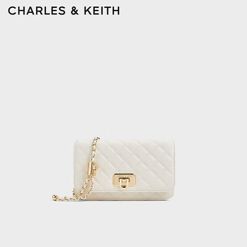 CHARLES&KEITH经典菱格链条小方包单肩斜挎包包女包生日礼物送女友CK2-70160131