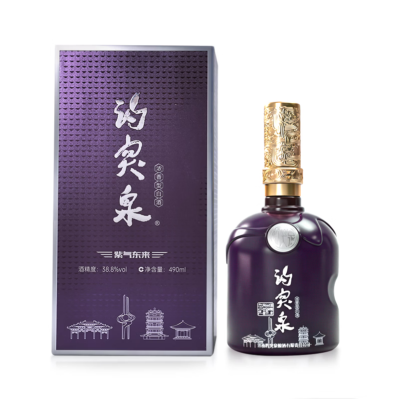 趵突泉紫气东来礼盒装38.8度浓香型白酒整箱送礼宴请团购齐紫东方色彩 38.8度 490mL 6瓶 原箱发货赠3个手提袋