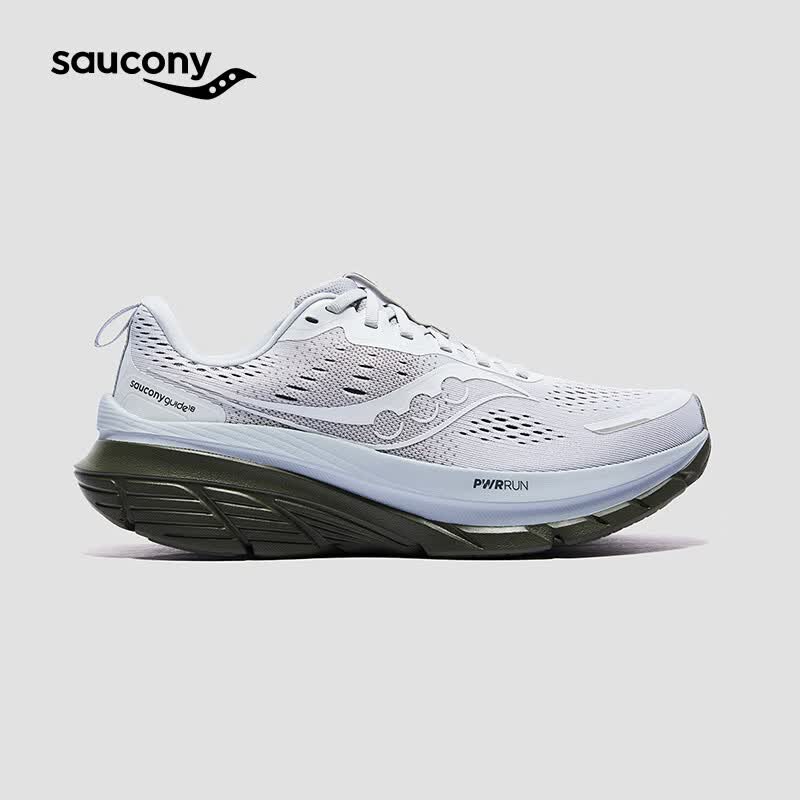 SAUCONY索康尼向导18Guide18男子稳定轻便缓震舒适透气运动跑鞋灰42.5