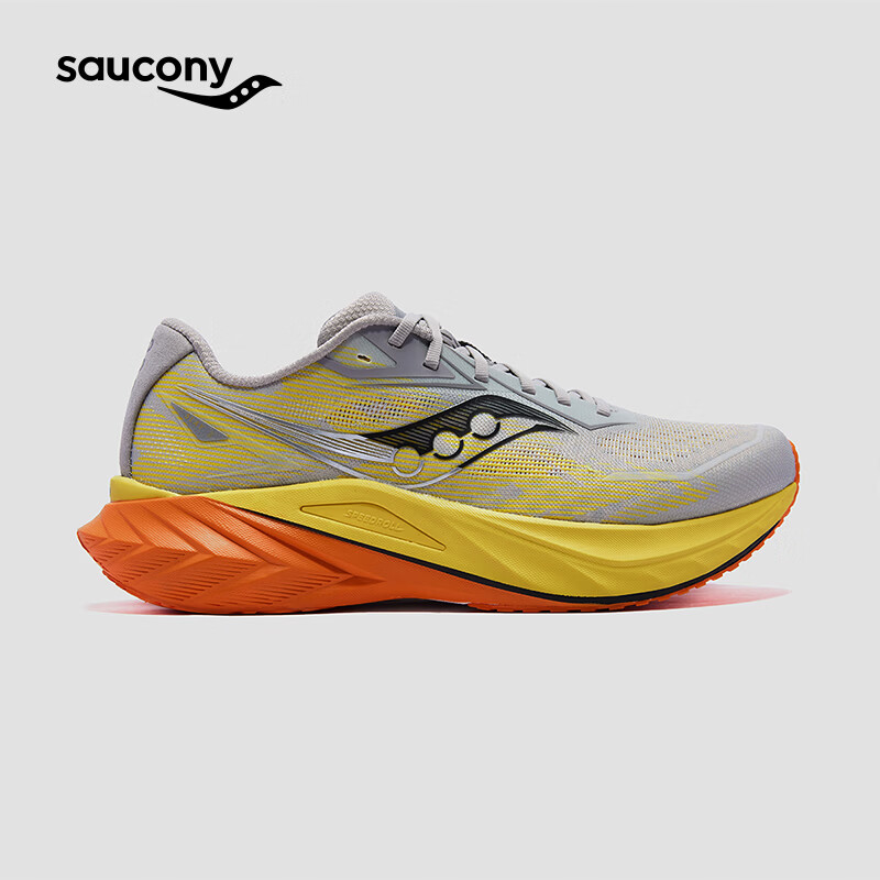 SAUCONY索康尼SLAY全速3男女跑步鞋全掌碳板运动鞋竞速跑鞋 灰黄情侣 43