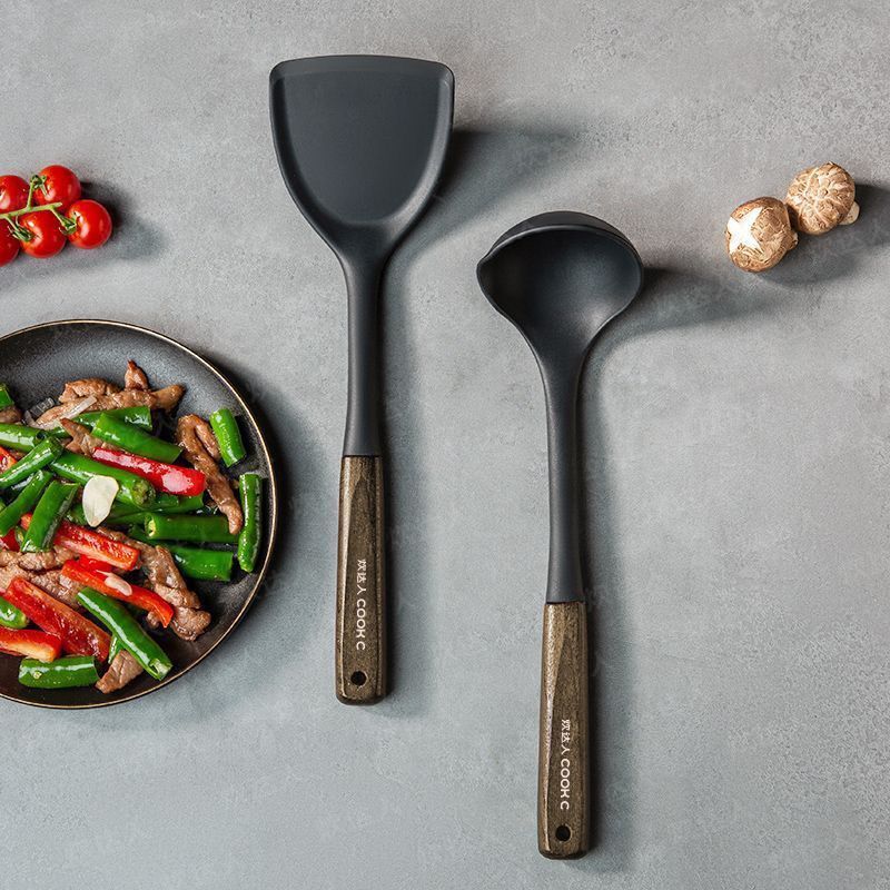 炊达人(CHUI DA REN)硅胶锅铲专用食品级耐高温锅铲家用炒菜铲子汤勺煎铲厨具套装 【母婴级】漏勺-耐高温