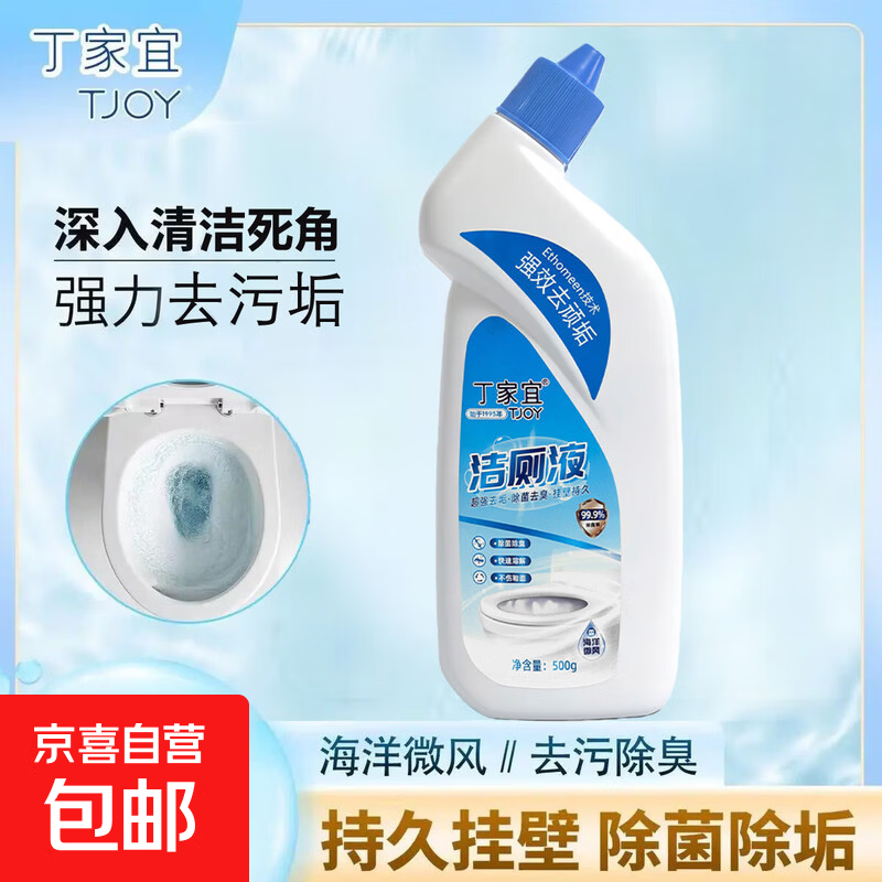 丁家宜洁厕液除菌除臭挂壁强力去黄垢亮白瓷釉马桶清洁剂洁厕灵 海洋微风香洁厕液500g*1瓶