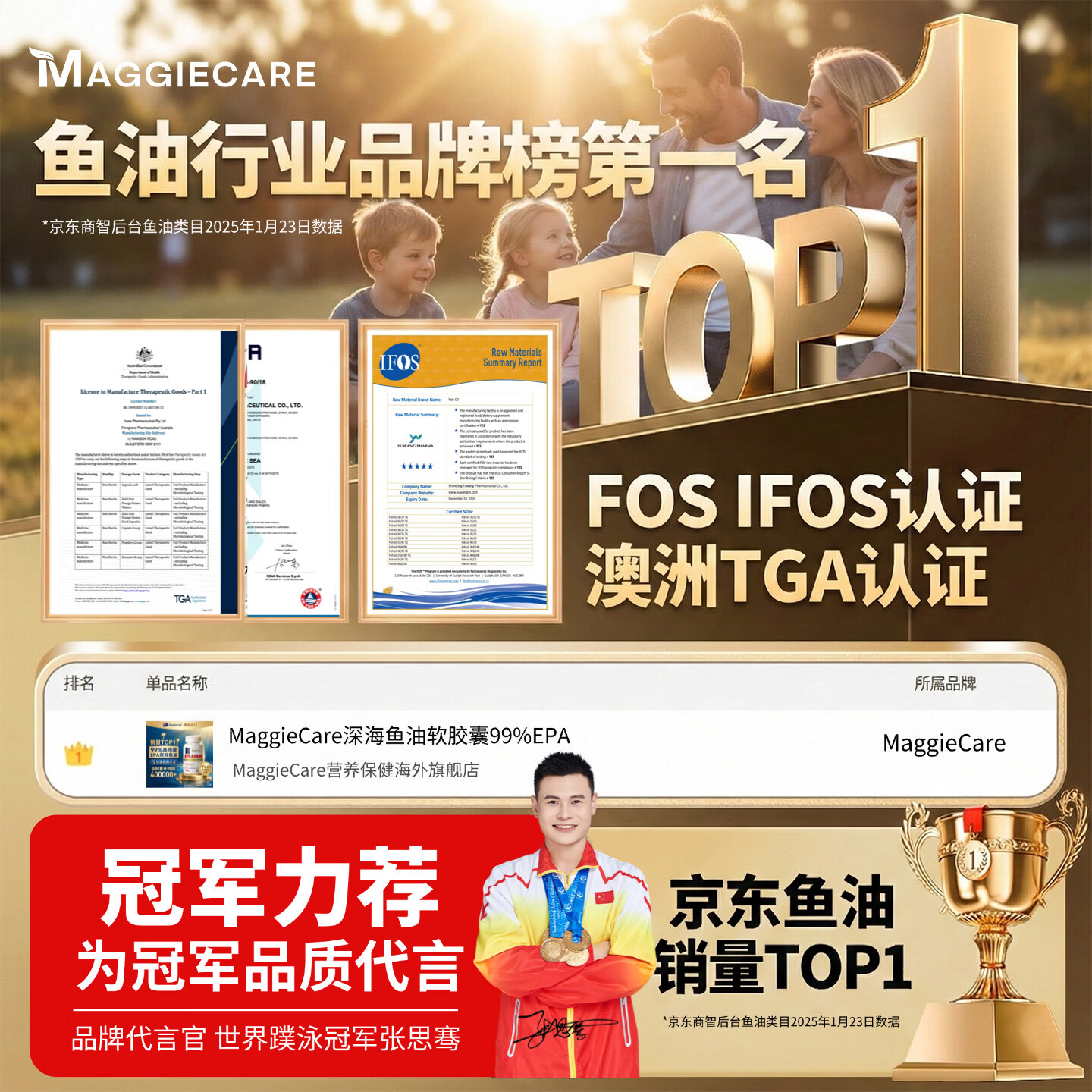 MaggieCare深海鱼油软胶囊99%omega-3高纯度EPA心脑血管血脂保健品年货礼盒 9瓶周期装【血脂无忧】 60粒*1瓶 6送3同款